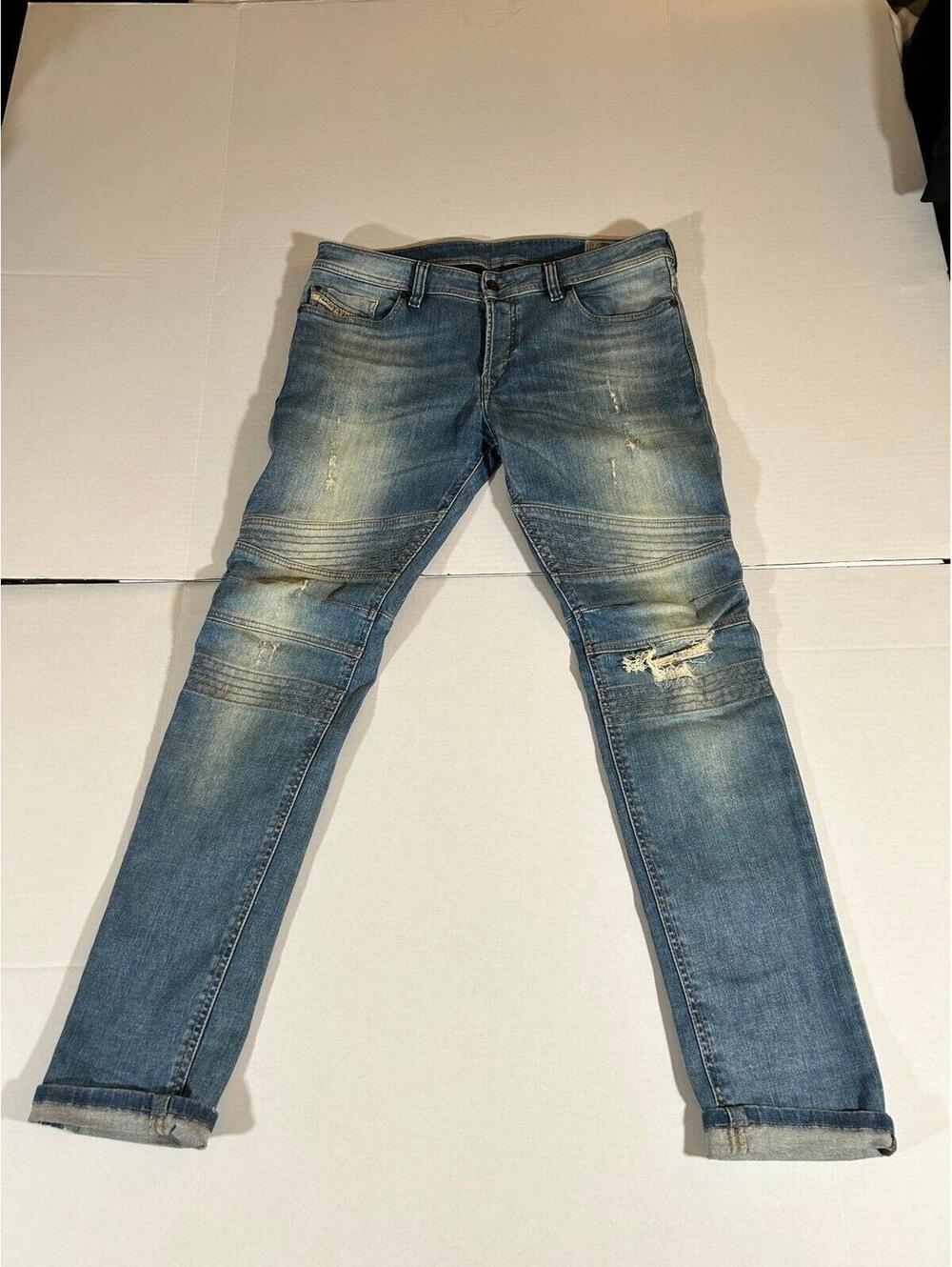 Diesel Jeans Men 32x32 Fourk Blue Denim Slim Skinny Pants